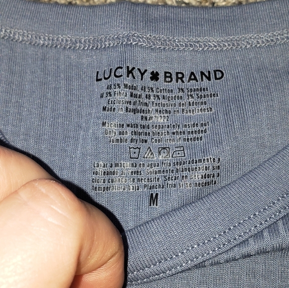 Lucky Brand| NWOT| Set of Three Short Sleeve T-Shirts in Mauve, Mint, and Slate - Picture 3 of 10